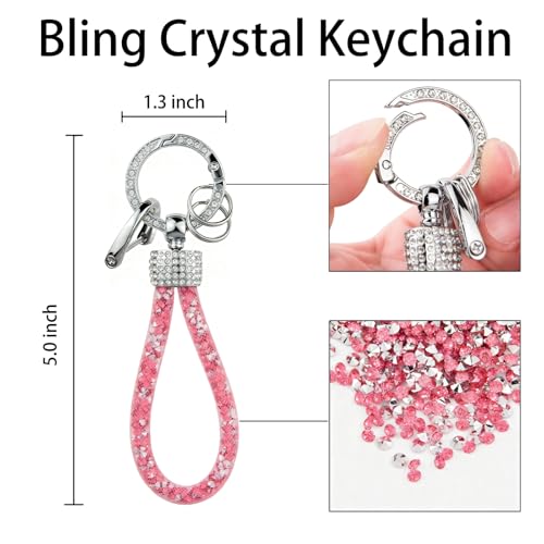 Key Fob Cover For Mazda 3/6 CX-5 CX-9 CX-30 CX-50 CX-60 CX-70 2019-2025 Soft TPU Key Case Shell, with Diamond Keychain(Pink) by Generic - Image 4