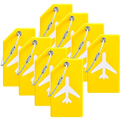 Zonon 8 Pack Silicone Luggage Tags for Travel Suitcases Luggage Name Tags Includes Name Cards with...