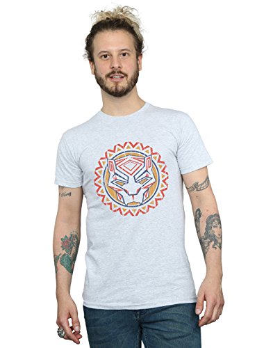 Marvel Men's Black Panther Tribal Panther Icon T-Shirt Sport Grey Medium