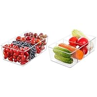 HNNJCK 2er Set Aufbewahrungsbox Organizer Küche，Kühlschrank Organizer Schubladen mit 8 Fächern，Storage Ordnungssystem für Kitchen Tee Gewürz Vorratsschrank Teebeutel Apothekerschrank Küchenschrank