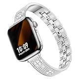 Missair Apple Watch用バンド 38mm 40mm 41mm 42mm 44mm 45mm 46mm 49mm ステンレススチールメタルストラップ レディース ドレッシーブレスレットリストバンド iWatch Series 11 10 9 8 7 6 5 4 3 2 1 SE Ultra用