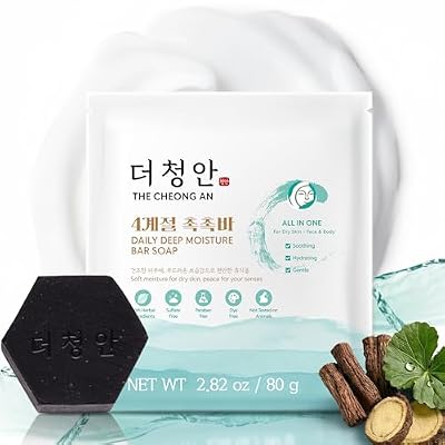 Still Itchy Even After Lotion? Luxury Korean Spa Care Bar for Dry Itchy Skin - Premium Skincare Deep Moisture Formula, Dermatologist-Tested, Sulfate-Free, 80g (with Biodegradable Mesh)
