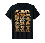 Wildcats of The World Big Cat Species Chart T-Shirt