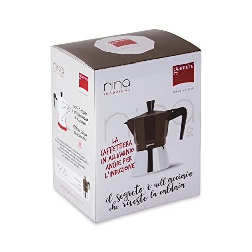 Giannini Espressokocher NINA Induktion für 6 Tassen aus Aluminium
