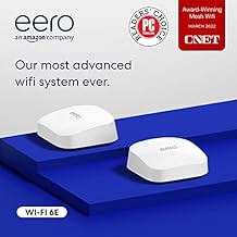 Like-New Amazon eero Pro 6E mesh wifi router newest model - Supports internet plans up to 2.5 Gbps, Coverage up to 4,000 sq. ft., Connect 100+ devices, 2-pack