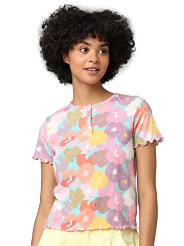 Image of ONLY Women's Polyester Blend Slim Fit T-Shirt