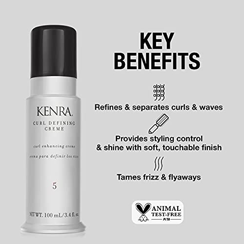 Kenra Curl Defining Crème 5 | Texture Enhancing Styler | Tames Frizz & Flyaways | Refines And Seperates Curls & Waves | Helps Resist Humidity | Medium To Coarse Hair | 3.4 Fl. Oz. (2-Pack) #TOP1
