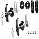 Truck Cap Latch T Handle Lock for Leer are Matching Set Universal Truck Topper Camper Shell T-Handle Lock Complete Set Key Alike(Left & Right)