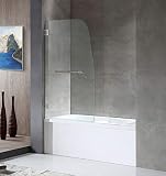 ANZZI 58 x 34 inch Frameless Tub Shower Door in Polished Chrome, Grand Water Repellent Glass Shower