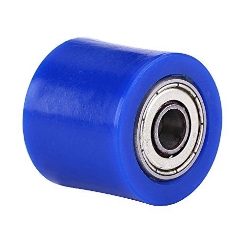Qiilu 8mm Universal Cadena de rodillos gua Polea tensora Rueda para moto Dirt Bike Enduro(azul)
