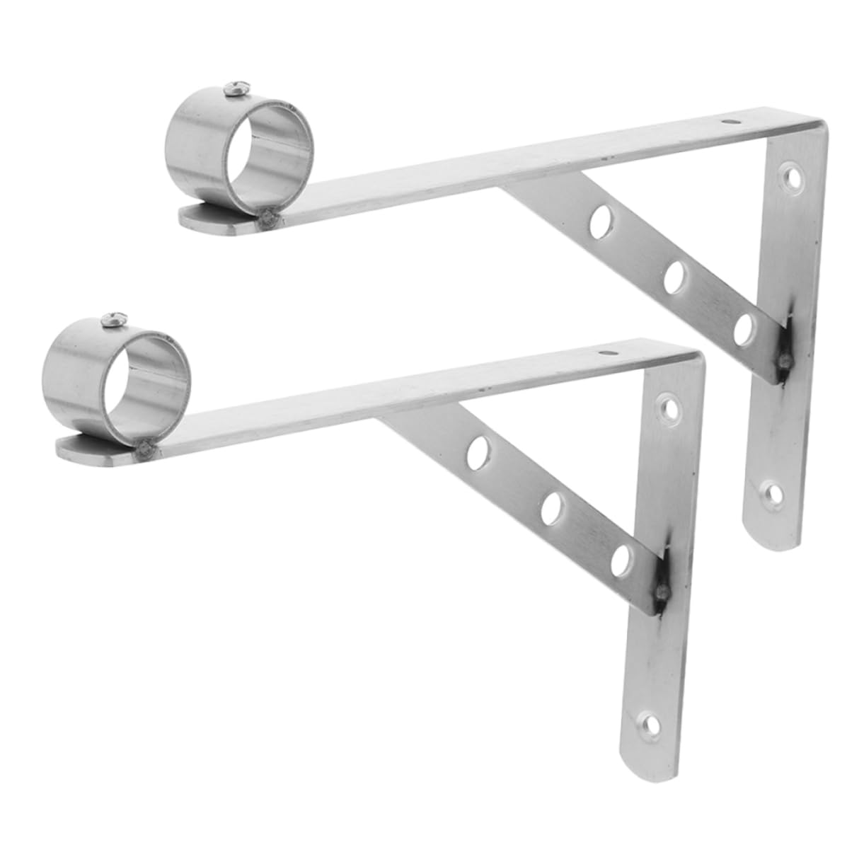 UKCOCO 2pcs Stainless Steel Closet Rod Bracket Heavy Duty Wall Mounted Shelf Holder for Hanging Clothes Triangular Corner Brace for Space Optimization and Stability