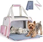 Homespon Soft-Sided Porte-chien Cat, 34.5L Transporteur d'animaux de compagnie approuvé par la compagnie aérienne, sac de voyage collapsible avec lit amovible pour petits chiens & Chats