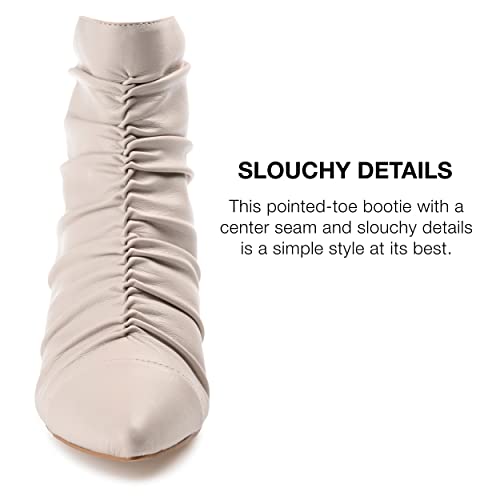 Journee Collection Womens Chevi Pointed Toe Kitten Heel Ankle Booties Beige 11 Medium Womens Us #TOP2