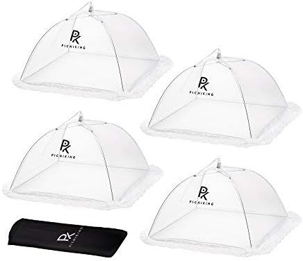 (6 PACK) Mesh Food Tents/Food Covers for Outdoors | 2 XL (49x27x17) & 4 Standard (17x17x9) | Fine Net Screen | 100% Bug Protection | Double Layer Skirt | Upgraded Rods