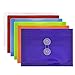 JAM Paper Plastic Envelopes with Button & String Tie Closure - Index Size - 5 1/2" x 7 1/2" - Assorted Colors - 6/pack