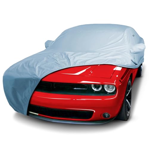 iCarCover Premium Car Cover for 2008-2023 Dodge Challenger Heavy Duty Waterproof All-Weather Automobiles Custom Fit Indoor Outdoor UV Snow Protection Covers with Straps and Bag