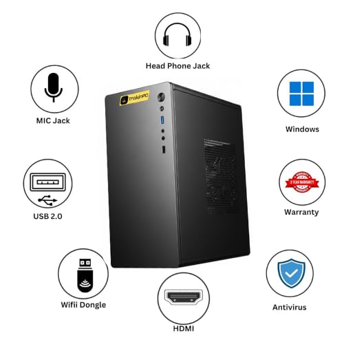 Image of TrakinPC Computer Desktop PC Core i3-2100 (4GB RAM || 320GB HDD || HDMI || VGA || Ethernet || HD Graphics 4600 || USB 2.0 || Win 10pro) Basic Software Installed
