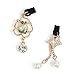 Mavis's Diary 2 Pcs Bling Diamond Dust Plugs/Cell Charms/Date Cable Jack for iPhone 7 Plus,iPhone 6S Plus,iPhone SE 5.5" 4.7" 4.0" iPhone Charging Cable Jack - Green Rose&Pearl