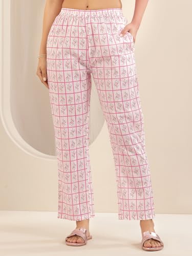 Image of Libas Womens Printed Cotton Straight Kurta With Trousers and Dupatta | daily wear suit