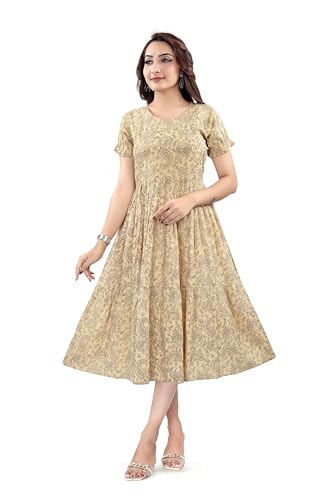 Image of B2F Women's Flared Anarkali Maternity Dress, Feeding Kurti with Concealed Zip for Pre & Post Pregnancy