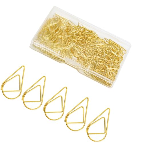 100/200Pcs Heart Shape Metal Paper Clip Colored Metal Paperclips File Clamp for Document Note Paper Postcard Organization Creati