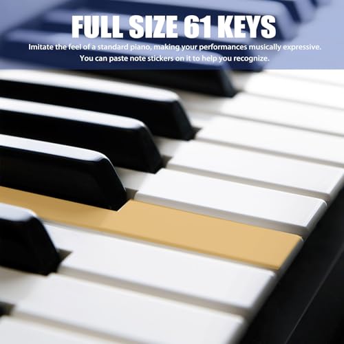 61 Key Keyboard Piano, Portable Electronic Keyboard Piano for Beginners with Speakers, Microphone, Sheet Music Stand, 100 Voices, 100 Rhythms, Digital Music Keyboard for Beginners - Black - Thumbnail 7