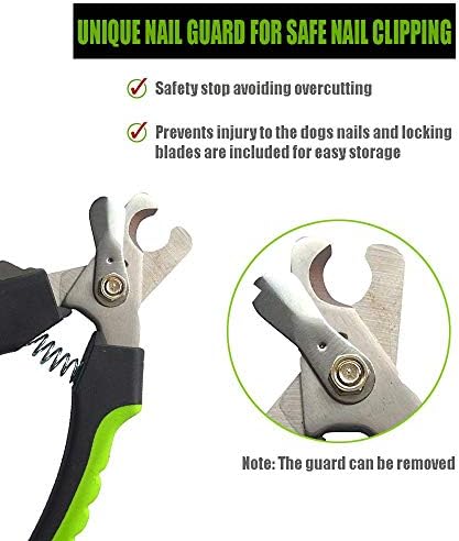 Dog Nail Clippers with Safety Guard - Superior Sharpness - Designed By Vets - Suitable for Large Dogs - Stainless Steel Dog Claw Clippers
