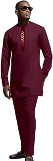 Dashiki for Men African Outfits 2 Piece Set Shirt Pants Nigerian Mens Suit Wedding Attire Tracksuit