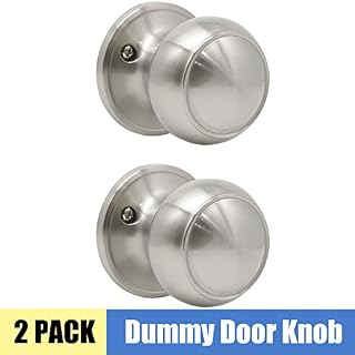 Dummy Door Knob Pull/Push Function Single Side Handleset Satin Nickel Finish 2 Pack