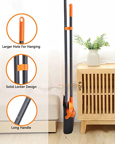Broom And Dustpan Set, Broom And Dustpan Set For Home, Dustpan With 52" Long Handle Broom Combo Set, Standing Dustpan And Broom Set For Home Kitchen Room Office Lobby Floor Cleaning #TOP2