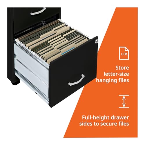 Lorell 2-Drawer Mobile File Cabinet, 14.2" x 18" x 26.5", Black by Lorell - Image 4