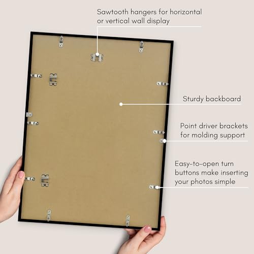Americanflat 18x24 Poster Frame with Polished Plexiglass - Use as 8x10 Frame with Black Mat or Display 18x24 Photo Without Mat - Streamline Collection - Thin Border Picture Frames for Wall - Black by Americanflat - Image 6