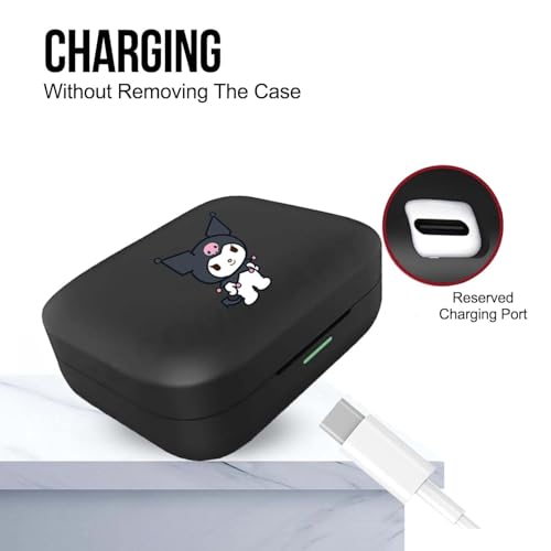 Image of Soft Silicone Case Cover Compatible for Realme Buds Air 7 | 7 Pro (Kuromi)