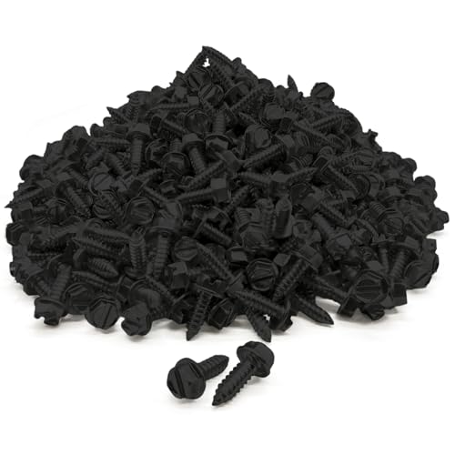 License plate screws 1000-pack zinc black #14x3/4 slotted