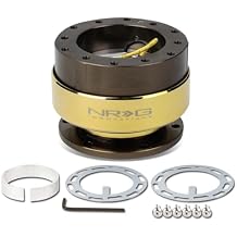 NRG Innovations Gen 2.0 Steering Wheel Quick Release Kit, Bronze Body, Chrome Gold Ring, 6x70mm & 6x74mm Bolt Pattern, NRG-SRK-200BR-CG