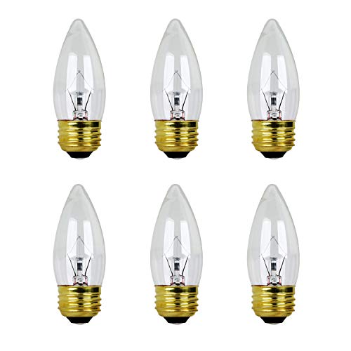 Xtricity 40W B11 Incandescent Clear Chandelier Light Bulb, Torpedo Tip, E26 Medium Base, 360 Lumens, Dimmable, 120V, (6 Pack) Xtricity 40W B11 Incandescent Clear Chandelier Light Bulb, Torpedo Tip, E26 Medium Base, 360 Lumens, Dimmable, 120V, (6 Pack)