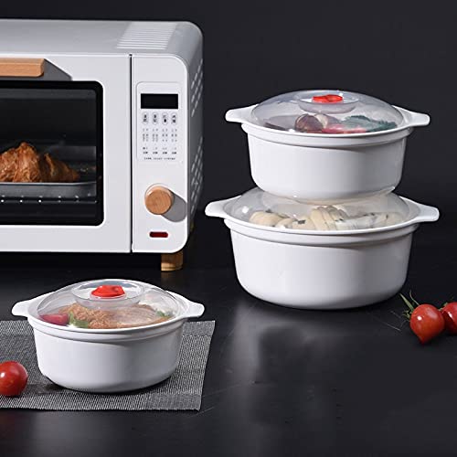 Contenitore per il pranzo, 3 pezzi, in plastica, per alimenti freschi, con coperchio ermetico, da meno 20 ℃ a 120 ℃, può essere riscaldato nel forno a microonde