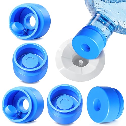 Gofriipai 3 and 5 Gallon Water Jug Cap, Silicone Reusable Replacement Cap, Non Spill Bottle Caps for 55mm Bottle Water Dispenser Caps - Pack of 3