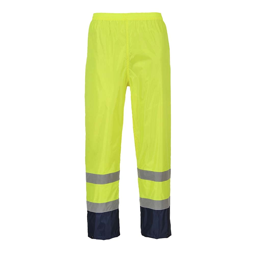 Portwest Hi-Vis Classic Contrast Rain Trouser, Size: M, Colour: Yellow/Navy, H444YNRM