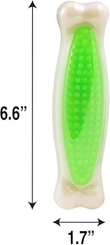 Vista 32 de Hartz Chew 'n Clean Dental Duo - Juguete para masticar y masticar para perros, el color varía, grande, paquete de 3 Naranja, verde