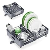 KINGRACK Escurreplatos, Escurridor de Platos Extensible, Escurreplatos Acero...