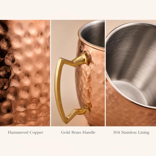 Moscow Mule Copper Mugs Set of 2, Straws, Jigger & Shot Glass, 16 oz by Curated Collections - Used condition - Image 4