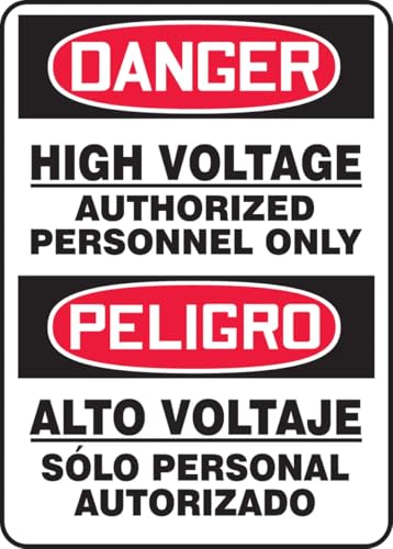 Panneau High Voltage de sécurité bilingue espagnol et anglais OSHA