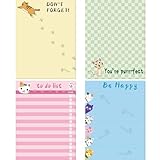 Fancy Land Cats Memo Pads 4 Pack Cute Animal Notepads for Office Home Teacher Appreciation Gift School Supply to Do List