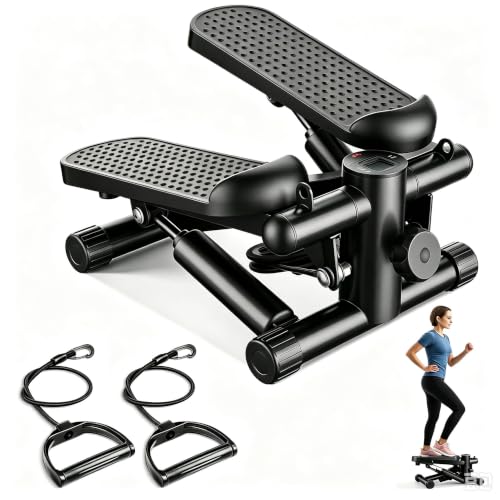 Sweetcrispy Mini Stepper with Resistance Bands for Home, 300LBS