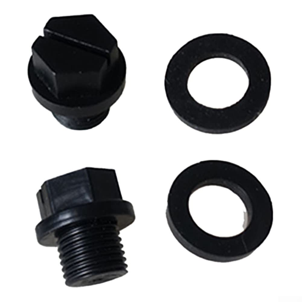 Confezione da 4 tappi di scarico per pompa da piscina con guarnizioni compatibili con Hayward SPX1700FG 19,7 x 18,7 mm, neri