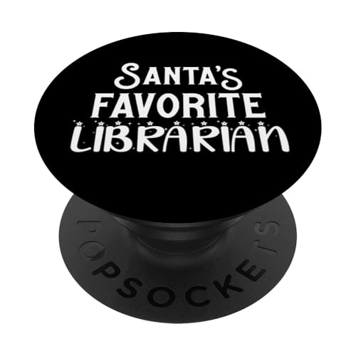 Funny Librarian Gifts Santa's Favorite Librarian PopSockets PopGrip Intercambiable