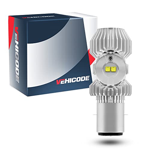 VehiCode BA20D LED Motorcycle Headlight Bulb DC 9-85V S2 H6 LED Light Bulb Headlamp Kit for Chinese Taotao Scooter Adult Kids Moped Bike 50cc 110cc 125cc 150cc 250cc Gas Electric Motor (1 Pack)