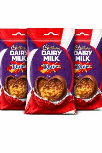 3 Packs Cadbury Dairy Milk Miniature Daim Chocolate Easter Egg Bag, Perfect for Easter Egg Hunts, 77g Friends & Family Perfect For Easter Egg Hunt Great Gift For Kids & Adults School Offices