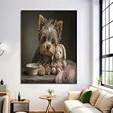 ALTCIRNMD Leinwand Poster Yorkshire Terrier Rosabraun Wand 